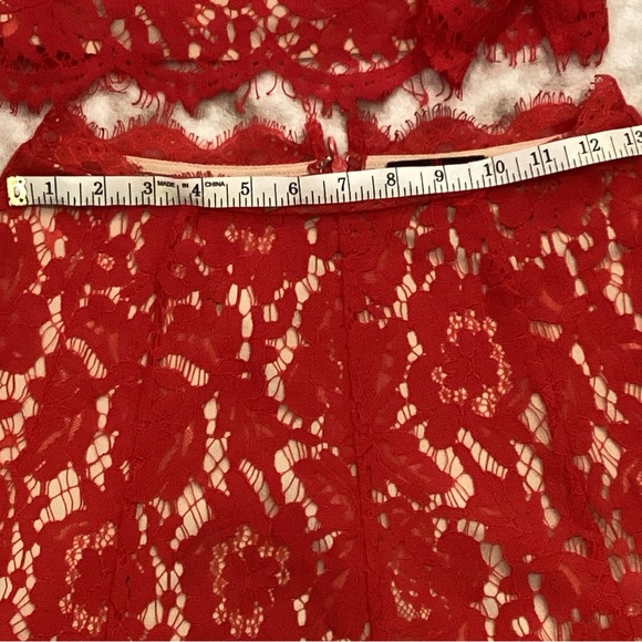 ❤️EVERLY❤️ Anthropologie Red Lace Two Piece Dress (Cropped Top and Skirt) Size S - Picture 16 of 16